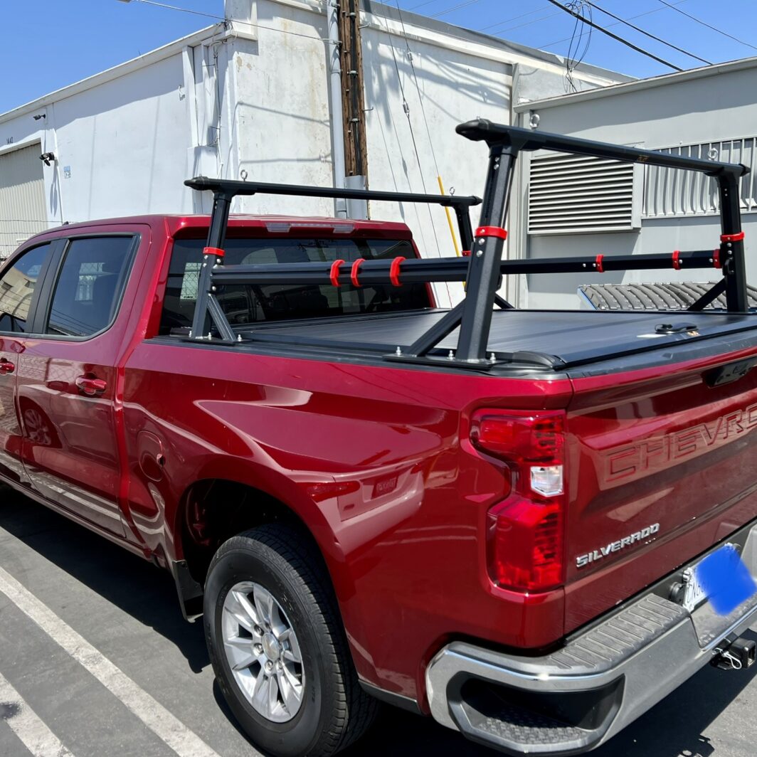 Retractable cover with bed rack set